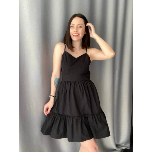 Sırt Dekolte İp Askılı Elbise