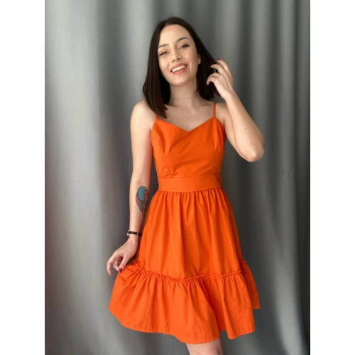 Sırt Dekolte İp Askılı Elbise