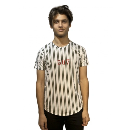 Tucker Erkek Haki Çizgili T-shirt