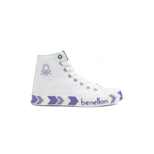 Benetton Kadın Spor Ayakkabı Beyaz-Lila