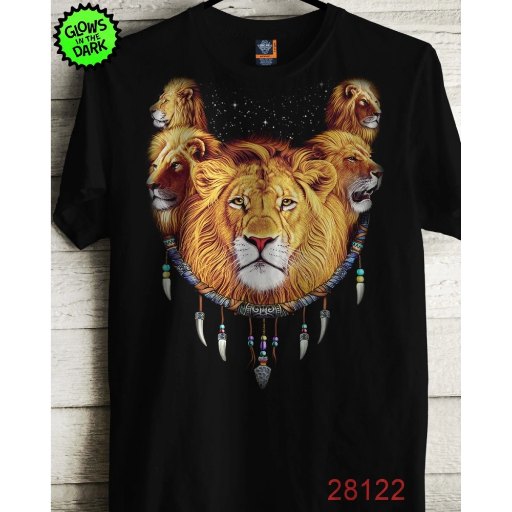 Erkek Aslan Baskılı T-shirt