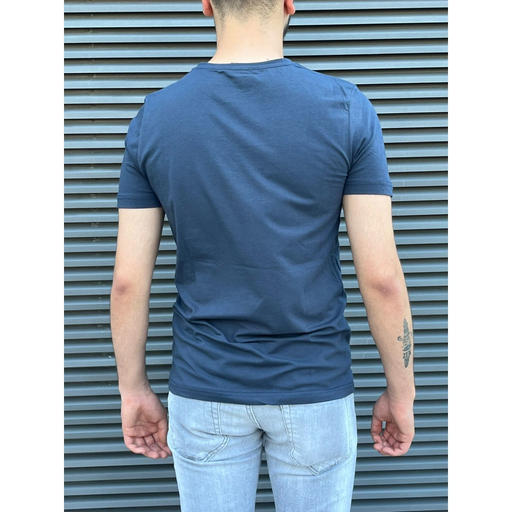 Erkek Basic Yuvarlak Yaka Lacivert T-shirt