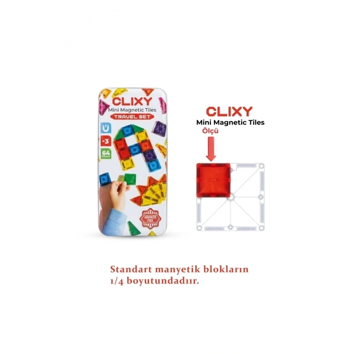 Clixy Mini Manyetik Bloklar 64 Parça Travel Set