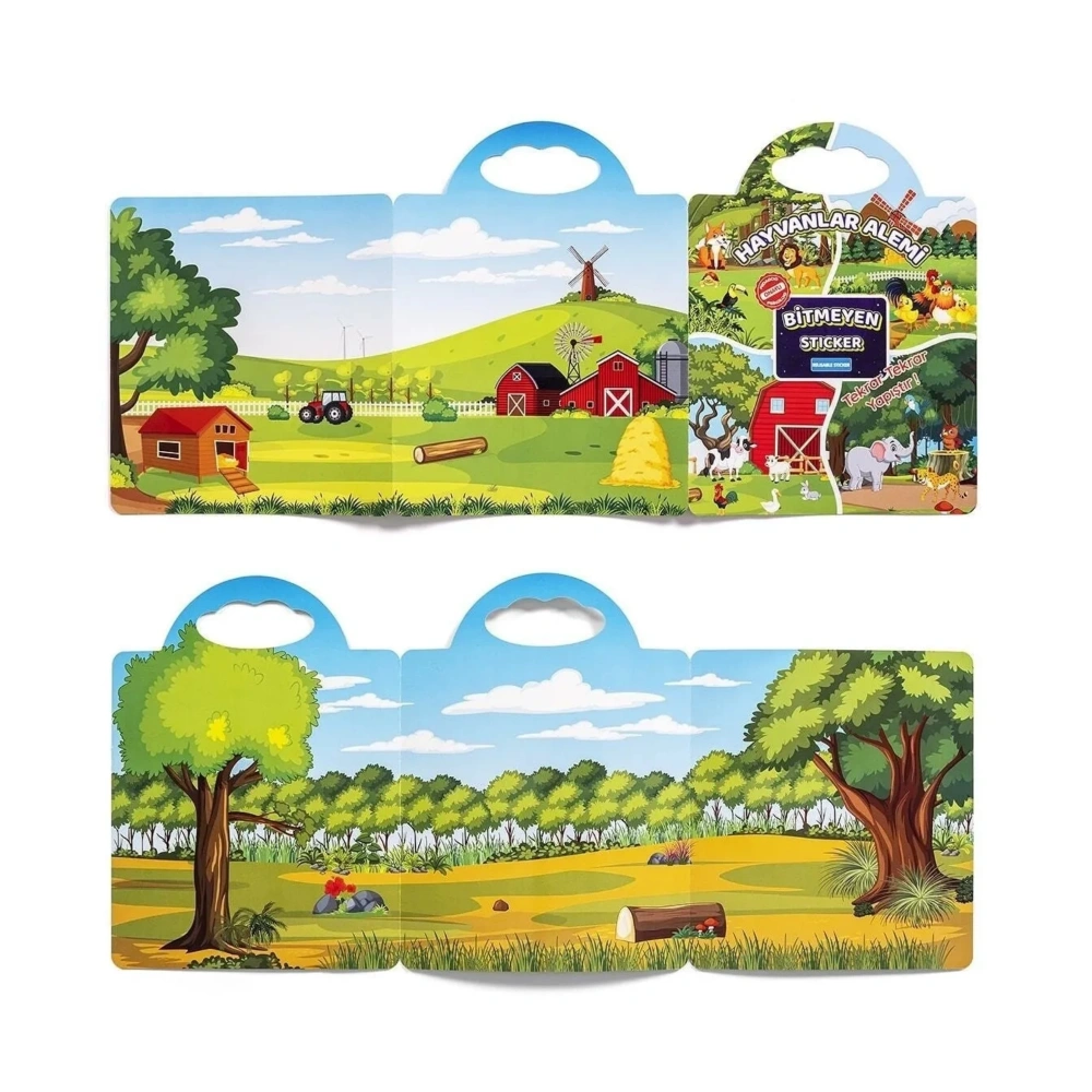 Bitmeyen Sticker Kitabım Tekrar Tekrar Kullanılabilen Stickerlar - Hayvanlar Alemi - Pedagog Psikolog Onaylı