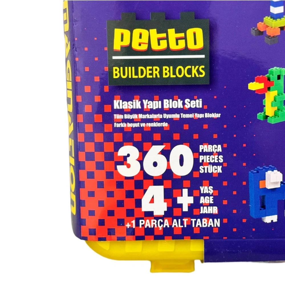Çantalı Petto Blok Seti 360 Parça Klasik Yapı Blok Seti - Lego ile uyumludur