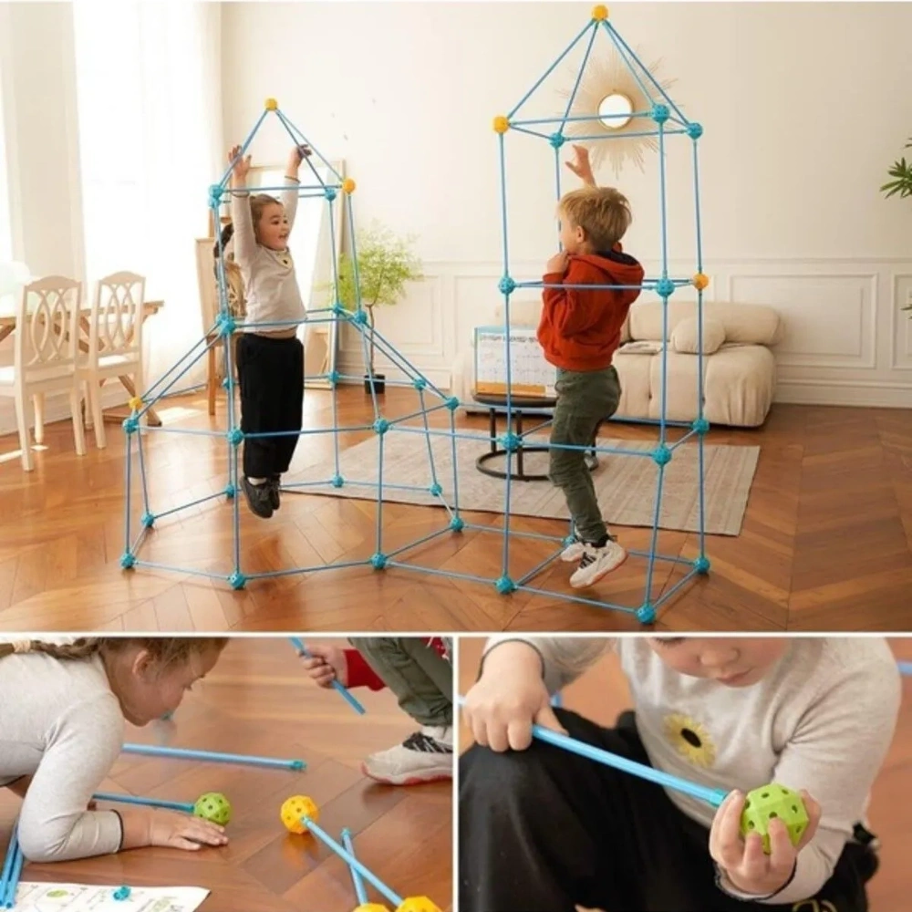 Kale Yapı Seti Oyun Çadırı Zeka Geliştiren 200 Parça Kendin Yap Yaratıcı Aktivite İnşa Seti