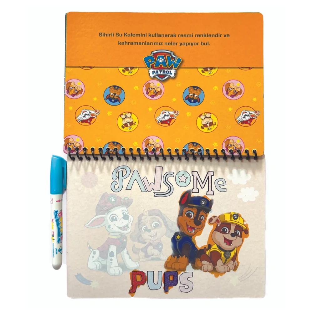 Paw Petrol Chase Orijinal Lisanslı Nickelodeon Özel Sulu Kalem ile Sihirli Boyama Kitabı