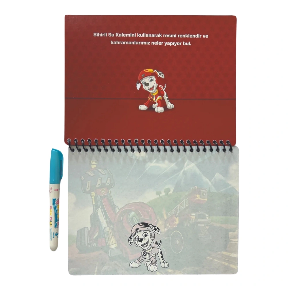 Paw Petrol Orijinal Lisanslı Nickelodeon Özel Sulu Kalem ile Sihirli Boyama Kitabı Water Magic