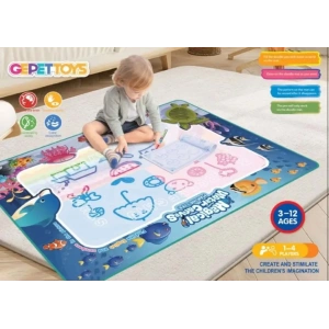 Sihirli Su Çizim Matı - Yeniden Kullanılabilir Eğitici Oyun Halısı 100x80 cm
