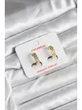14K Gold Renk Kaplama CM Kadın Küpe