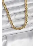 14K Gold Renk Kaplama Kalın Zincir Model CM Kadın Kolye