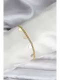 14K Gold Renk Kaplama Kalpli Model CM Kadın Bileklik