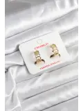 14K Gold Renk Kaplama Samanyolu Model CM Kadın Küpe