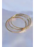 316L Çelik Gold Renk 3lü Ajda Model Kadın 60 mm Bilezik