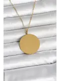 316L Çelik Gold Renk Ayetel Kürsi ve Allah Yazılı Kolye