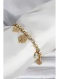 316L Çelik Gold Renk Charmlı Kadın Bileklik