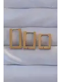 316L Çelik Gold Renk Dikdörtgen Küpe Seti