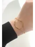 316L Çelik Gold Renk Düğüm Model Bileklik