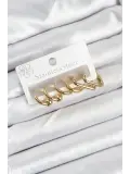 316L Çelik Gold Renk Kadın Küpe Seti