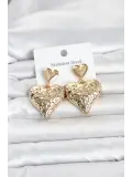 316L Çelik Gold Renk Kalp Model Kadın Küpe