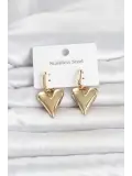 316L Çelik Gold Renk Kalp Modelli Kadın Küpe