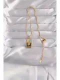 316L Çelik Gold Renk Karışık Mineli El Figür Tarot Kolye