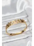 316L Çelik Gold Renk Minimal Yoncalı Kadın Kelepçe Bileklik