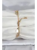 316L Çelik Gold Renk Pullu Model Kadın Bileklik