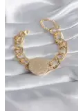 316L Çelik Gold Renk Tam Altın Model Samanyolu Kadın Bileklik
