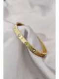 316L Çelik Gold Renk Zirkon Taşlı Bileklik