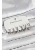 316L Çelik Gümüş Renk 6lı Set Kalp Form Kadın Küpe