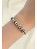 316L Çelik Gümüş Renk Oval Figürlü Bileklik
