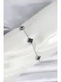 316L Çelik Gümüş Renk Siyah Baby Boy Yonca Bileklik