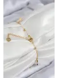 316L Çelik Sıralı Yıldız Model Gold Renk Kadın Bileklik