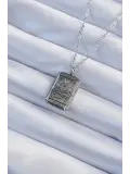 316L Çelik Zincir Eskitme Gümüş Renk Ay Figürlü Tarot Kolye