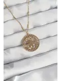 316L Çelik Zincir Gold Renk Lotus Model Kolye