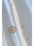 316L Çelik Zincir Gold Renk Lotus Model Kolye