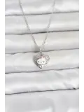 316L Çelik Zincir Gümüş Renk Kitty Model Kolye