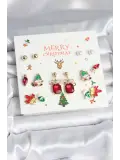 8 Çift Yılbaşı Temalı Kadın Küpe