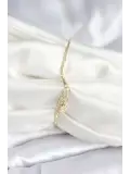 Beyaz Sedefli Yonca Model Gold Renk Kadın Bileklik