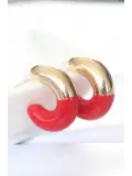 CCB Kırmızı Gold Çift Renk Küpe