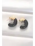 CCB Siyah Gold Çift Renk Küpe