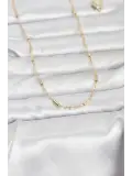 CM 14K Gold Renk Bar Zincir Model 60 cm Kadın Kolye