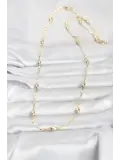 CM 14K Gold Renk Damla Topçuklu Zincir Model 60 cm Kadın Kolye