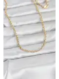 CM 14K Gold Renk Halka Zincir Model 60 cm Kadın Kolye