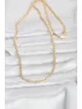 CM 14K Gold Renk Halka Zincir Model 60 cm Kadın Kolye