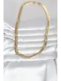 CM 14K Gold Renk Kalın Yassı Yılan Zincir Model 45 cm Kadın Kolye