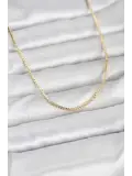 CM 14K Gold Renk Kare Zincirli Model 60 cm Kadın Kolye