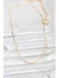 CM 14K Gold Renk Kare Zincirli Model 60 cm Kadın Kolye