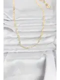 CM 14K Gold Renk Lazer Zincirli Model 60 cm Kadın Kolye